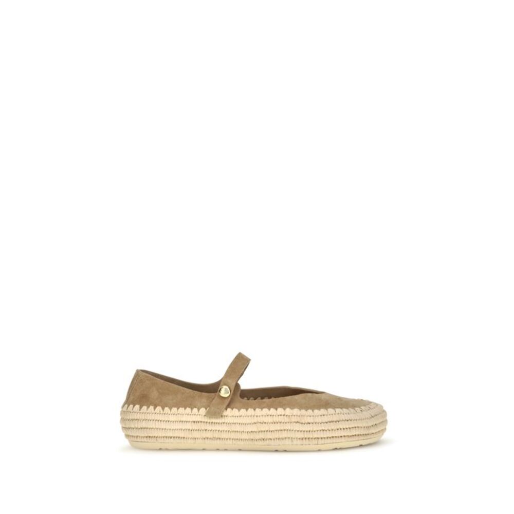 Loewe Women Rio Suede And Raffia Mary Jane Espadrillas